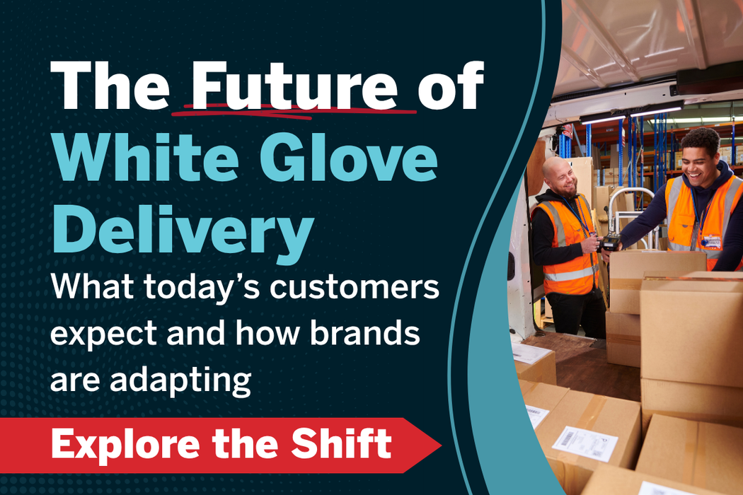 Warehouse team preparing packages for premium white glove delivery with in‑home setup and installation services