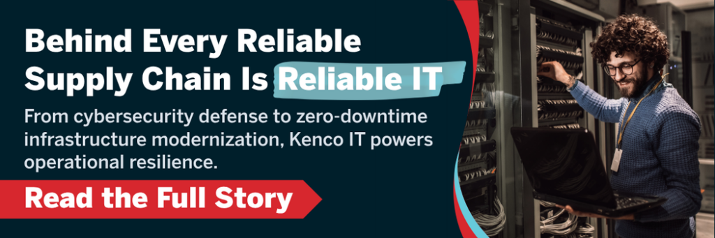 Reliable supply chain IT services by Kenco Logistics, featuring secure infrastructure, cybersecurity, and zero-downtime support for logistics operations in the United States