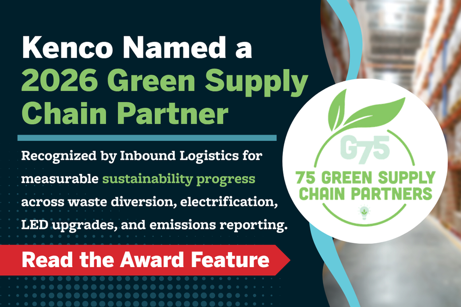 Kenco named a 2026 Inbound Logistics G75 Green Supply Chain Partner for progress in waste diversion, fleet electrification and LED upgrades.