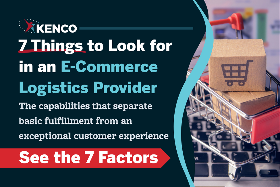 Graphic promoting an e-commerce logistics guide featuring the headline 